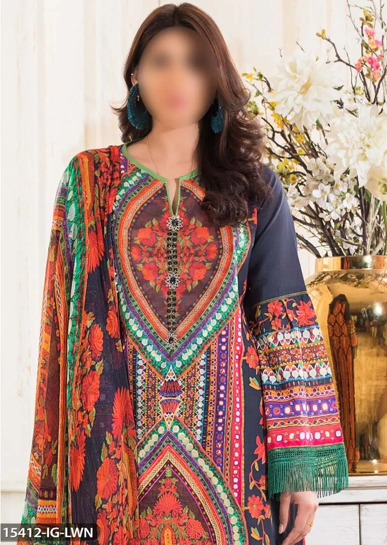 15412 Readymade Sha Posh Multi Lawn Suit