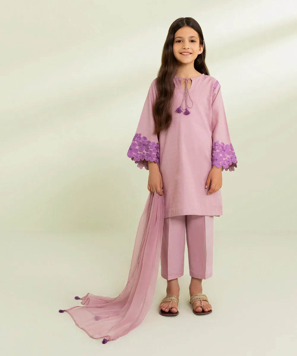 3 Piece - Embroidered Jacquard Suit