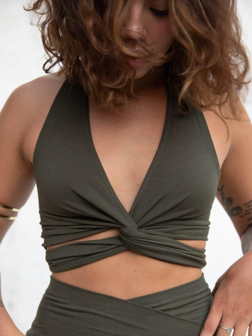 4-Way Serpent Tie Top - Forest Jade