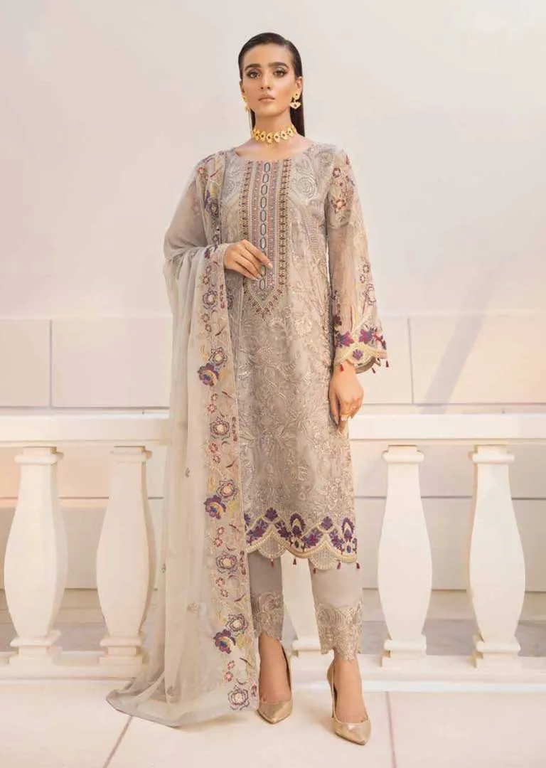 A-404R - Readymade - Ramsha Chevron Chiffon Suit