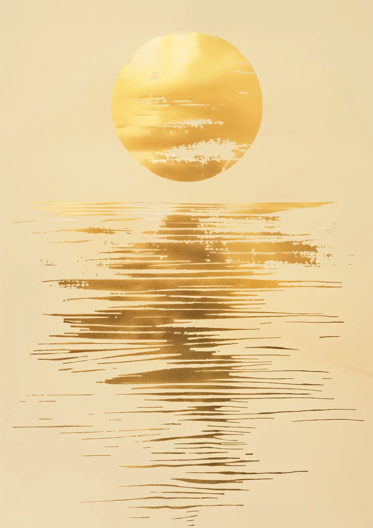 Abstract golden sun over the sea