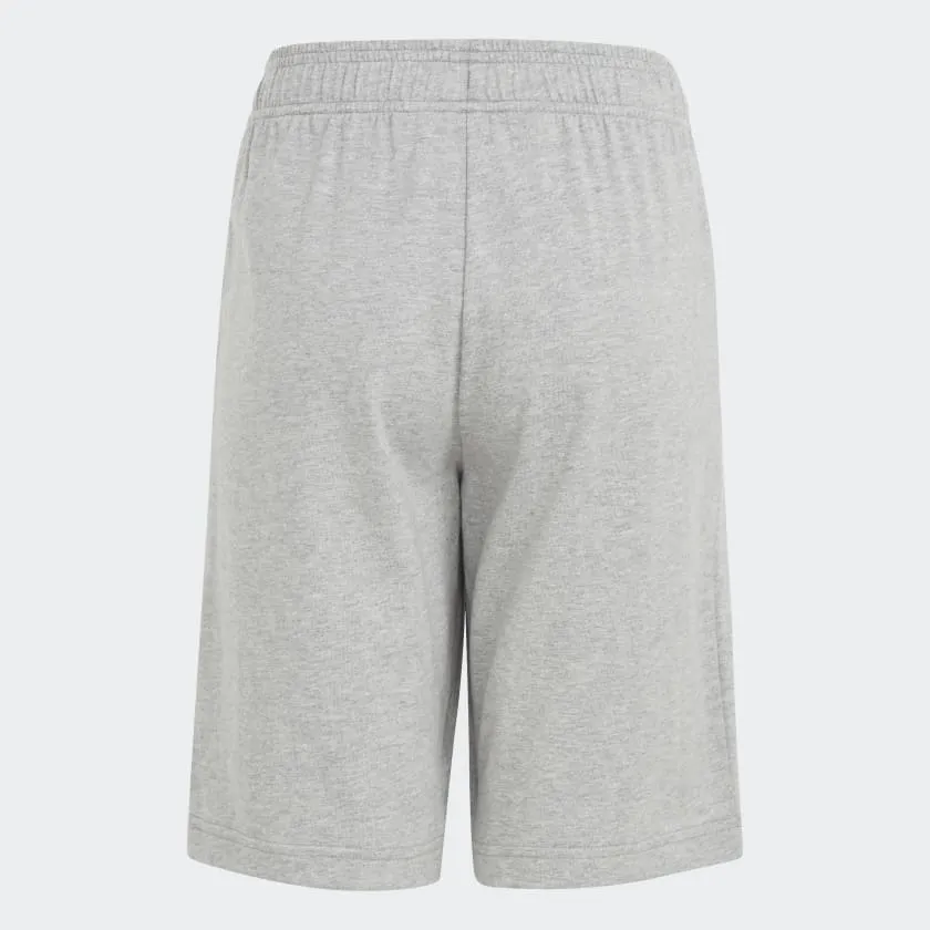 ADIDAS JUNIOR ESSENTIALS BIG LOGO COTTON GREY SHORTS