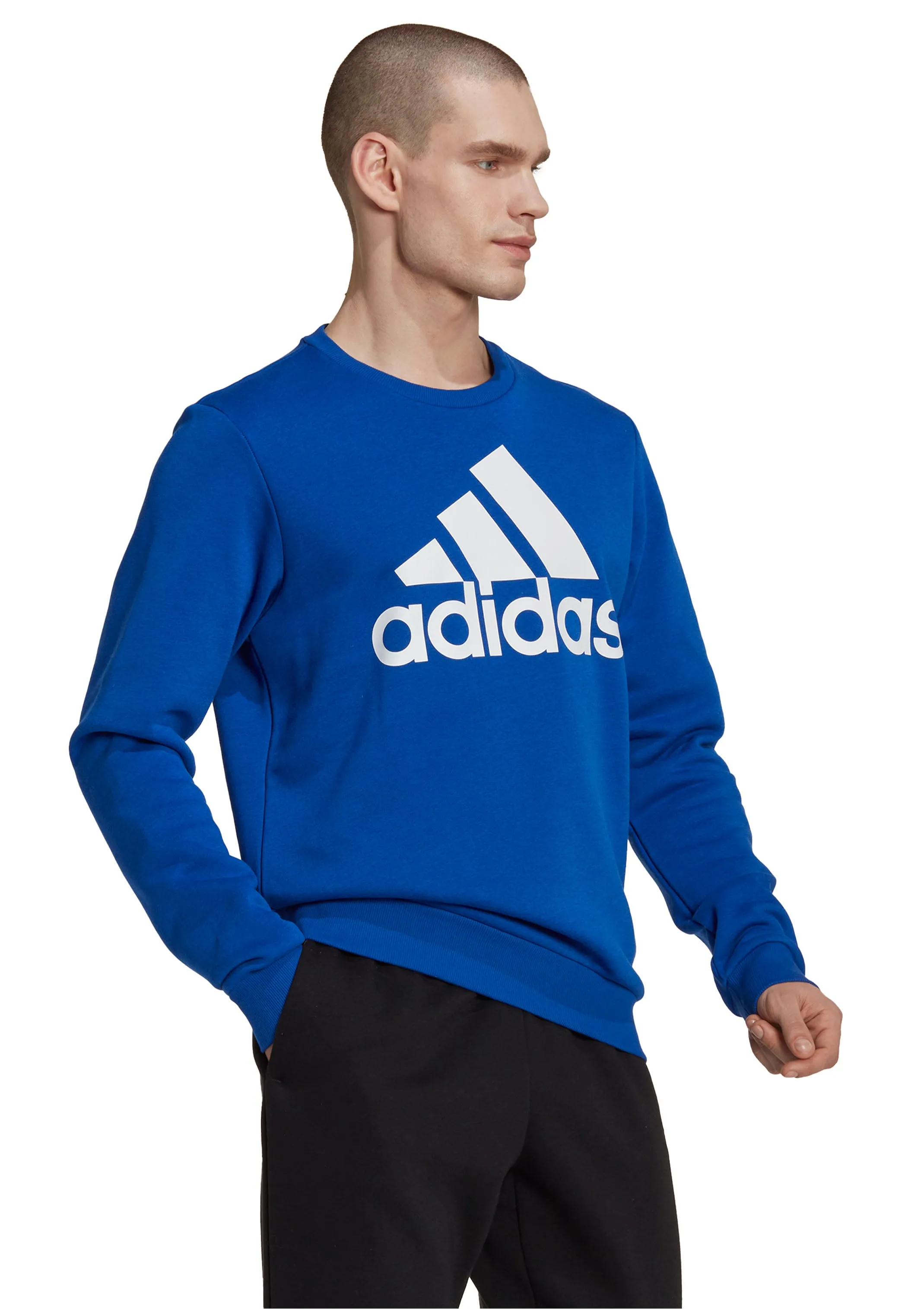 Adidas Mens Big Logo Sweatshirt Blue <br> HL2299