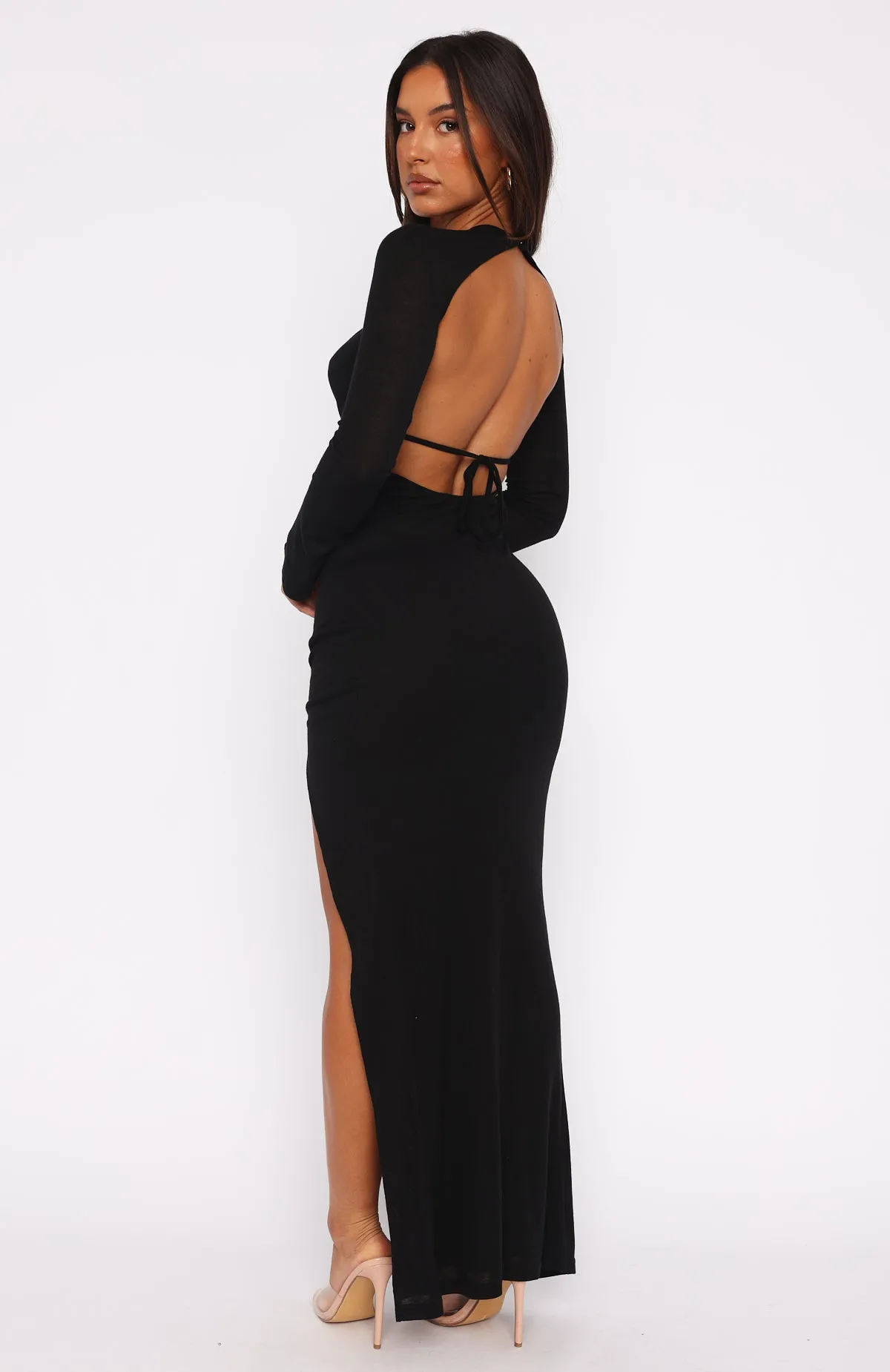 All It Takes Long Sleeve Maxi Dress Black