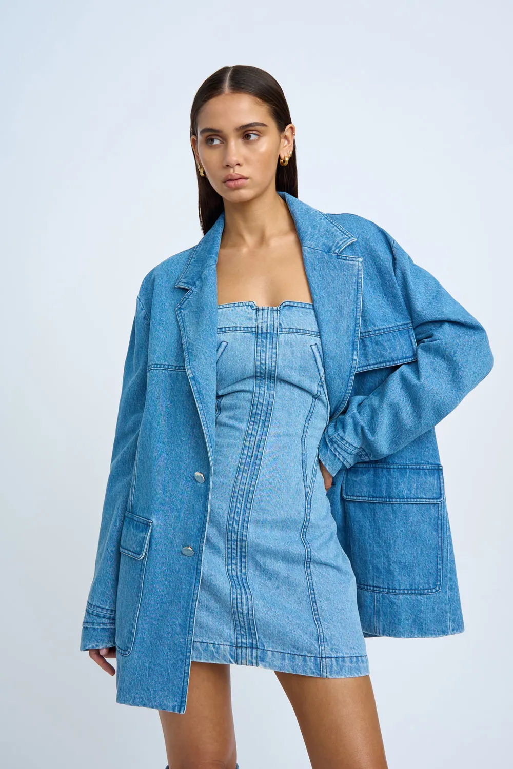 Blue Jean Beauty Blazer | Final Sale - Blue Wash