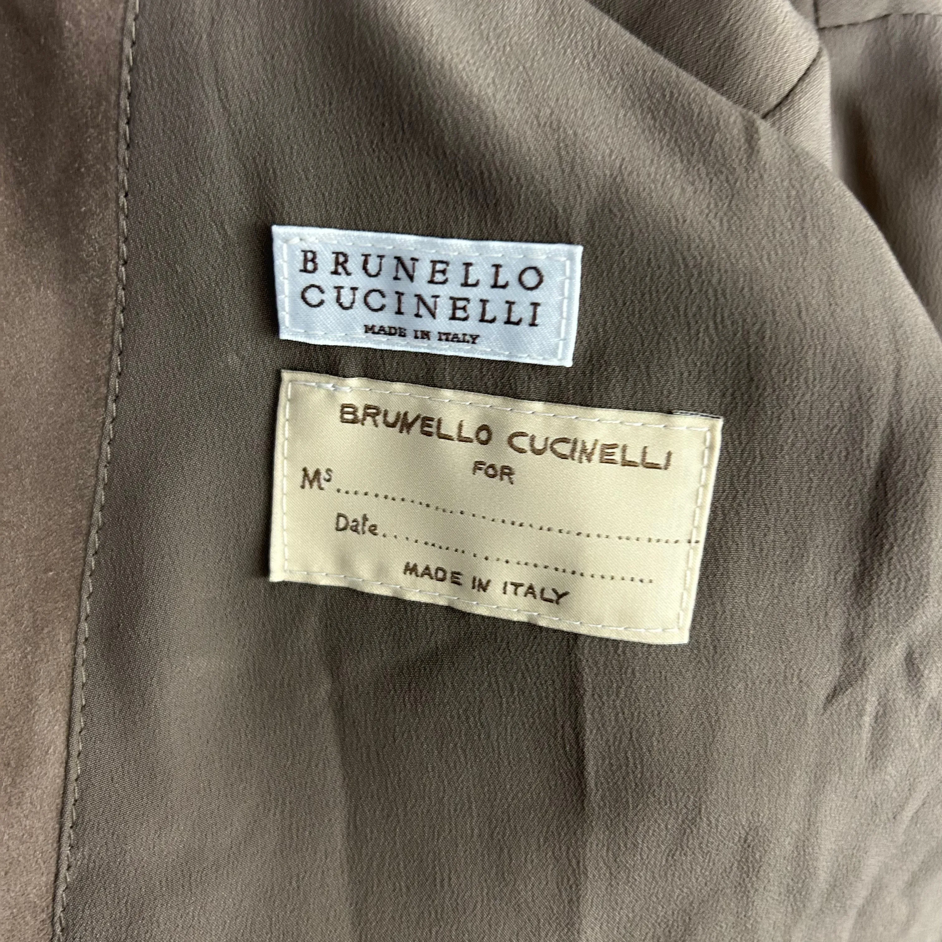 Brunello Cucinelli 4850 Cocoa Supersoft Suede Biker Jacket L