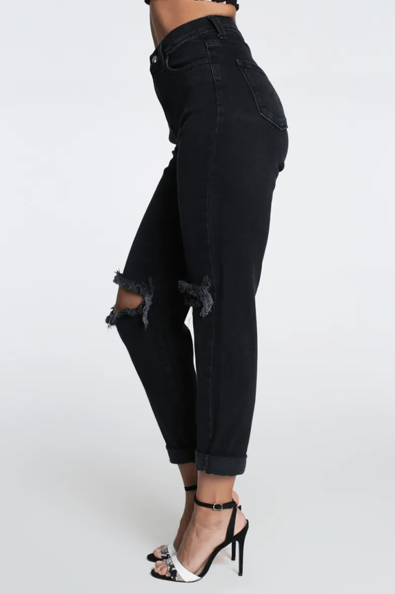 Busted Mom Jeans - Vintage Black