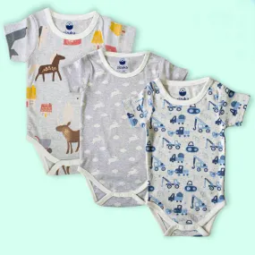 BUY 2 Pattern Printed Bodysuit/Onesie & Get 1 FREE - 100% Premium Cotton