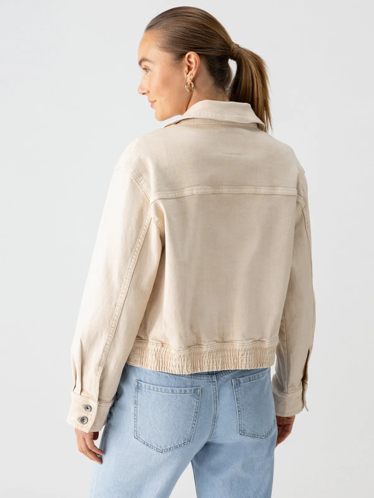 Cargo Denim Jacket Toasted Almond