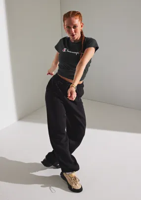 Champion Womens Script Crop Boxy Tee Black <BR> CUWGN BLK