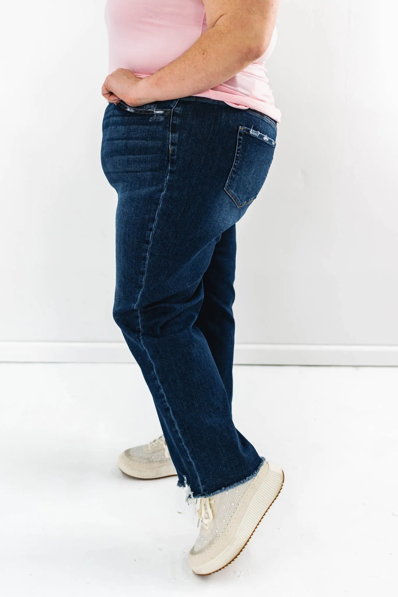 Colby Curvy Step Hem Straight Jeans