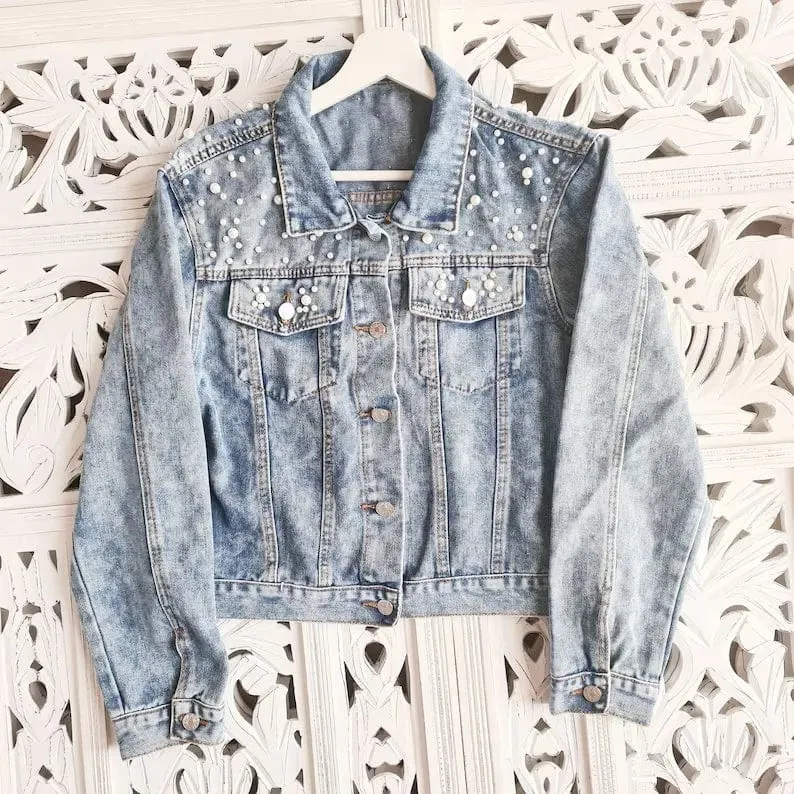 Custom Pearl Denim Jacket