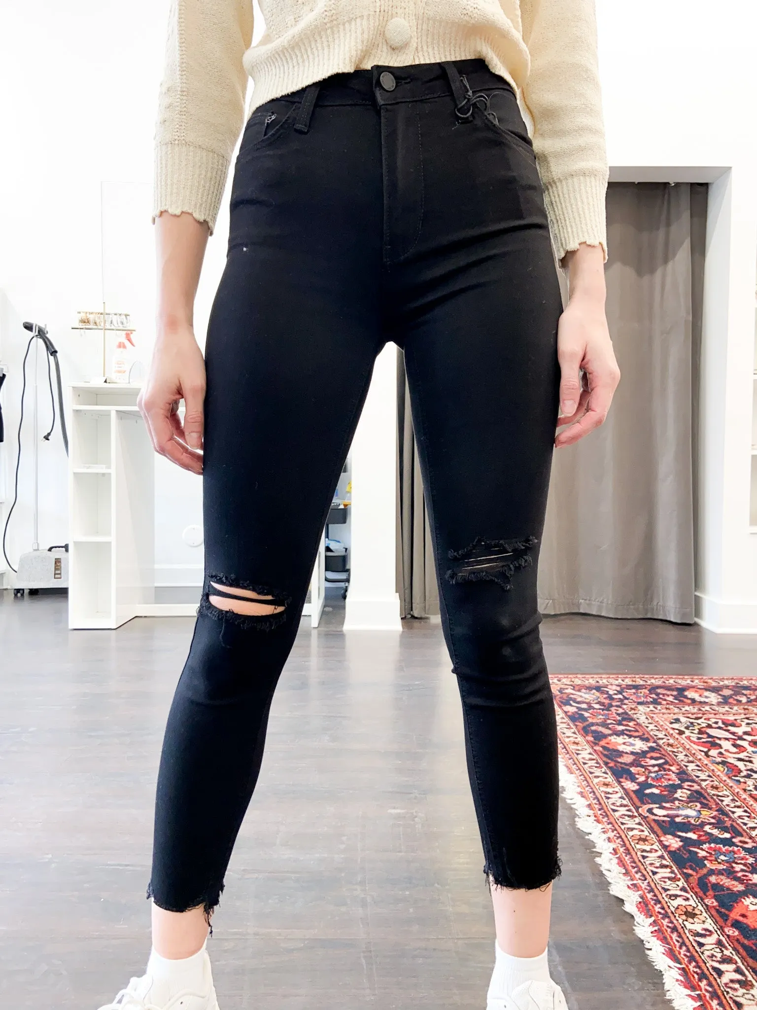 Danny High-Rise Destroyed Skinny Jean in Black - FINAL SALE