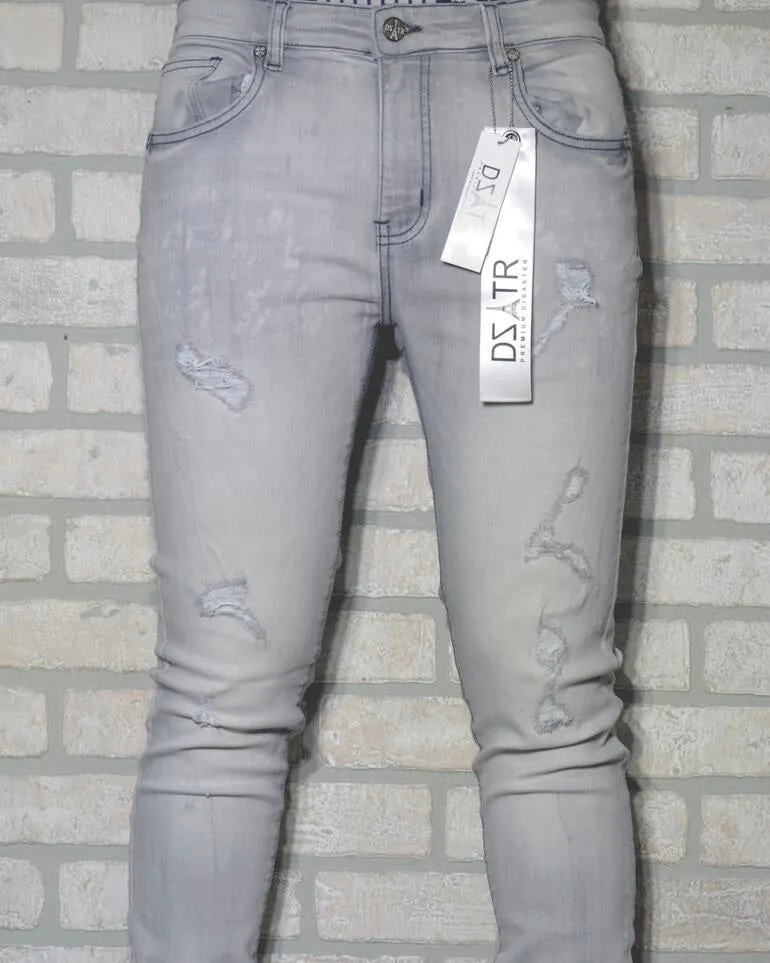 Distressed Slim Stretched Denim