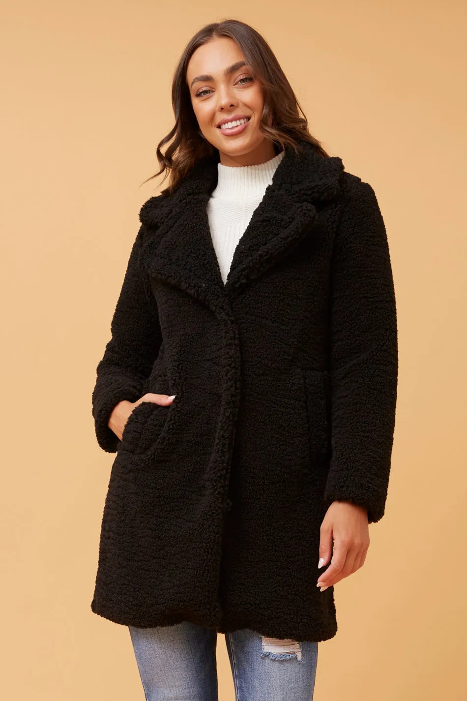 DONELLA TEDDY FAUX FUR COAT