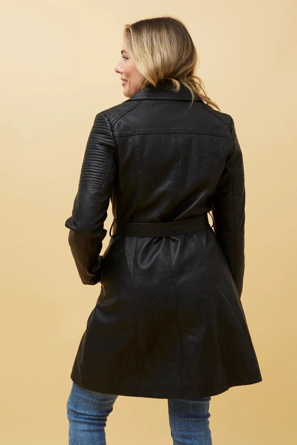 ELENI VEGAN LEATHER COAT