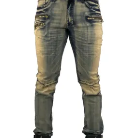 Elite Premium Denim Topaz Biker Jeans