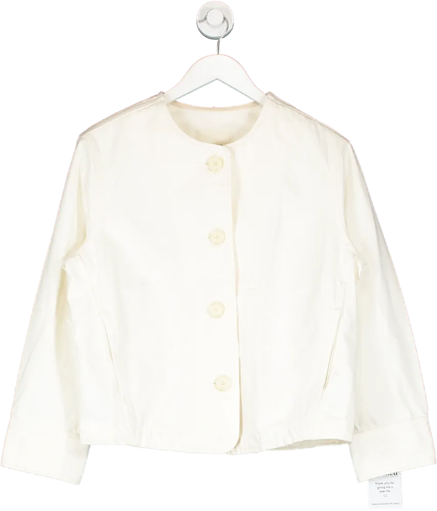 EVERLANE Cream The Denim Barrel Jacket UK S