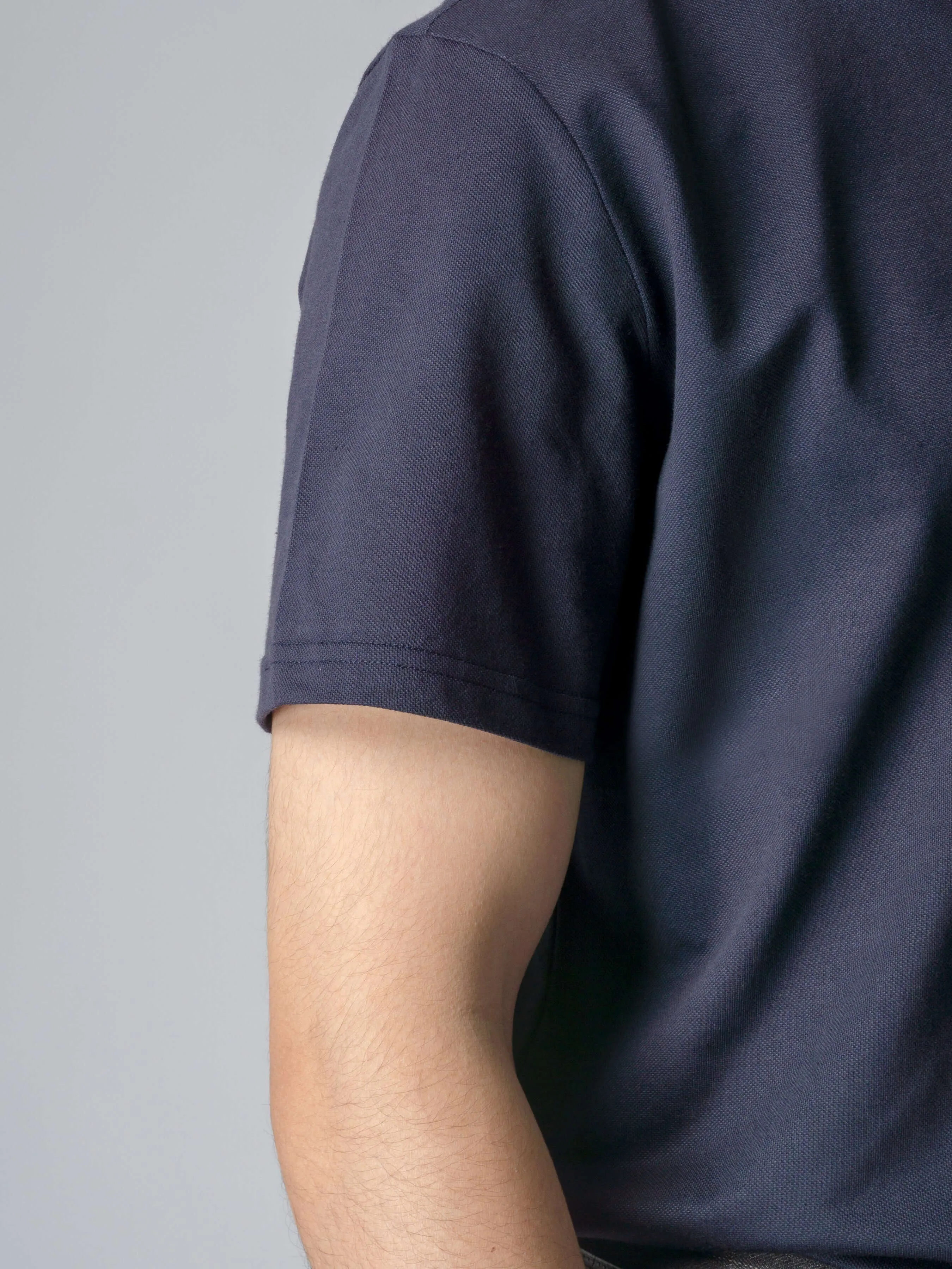 Ezio Polo Shirt - Navy Blue One-Piece Collar