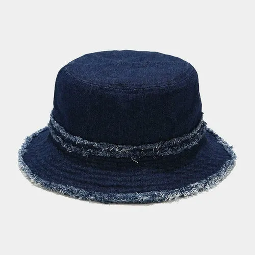 Foldable Fisherman Hat Washed Denim Bucket Hats