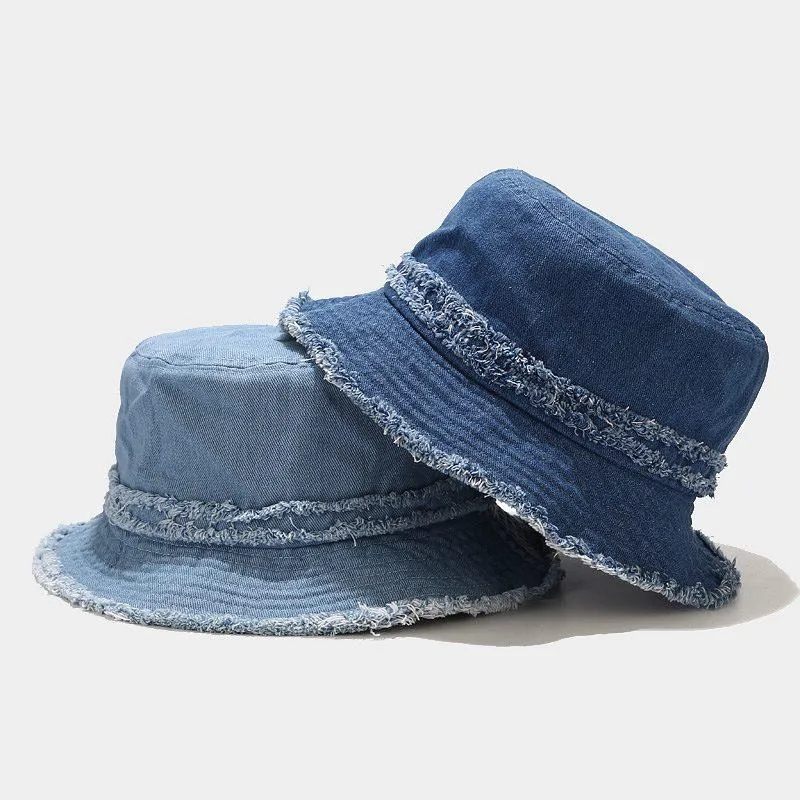 Foldable Fisherman Hat Washed Denim Bucket Hats