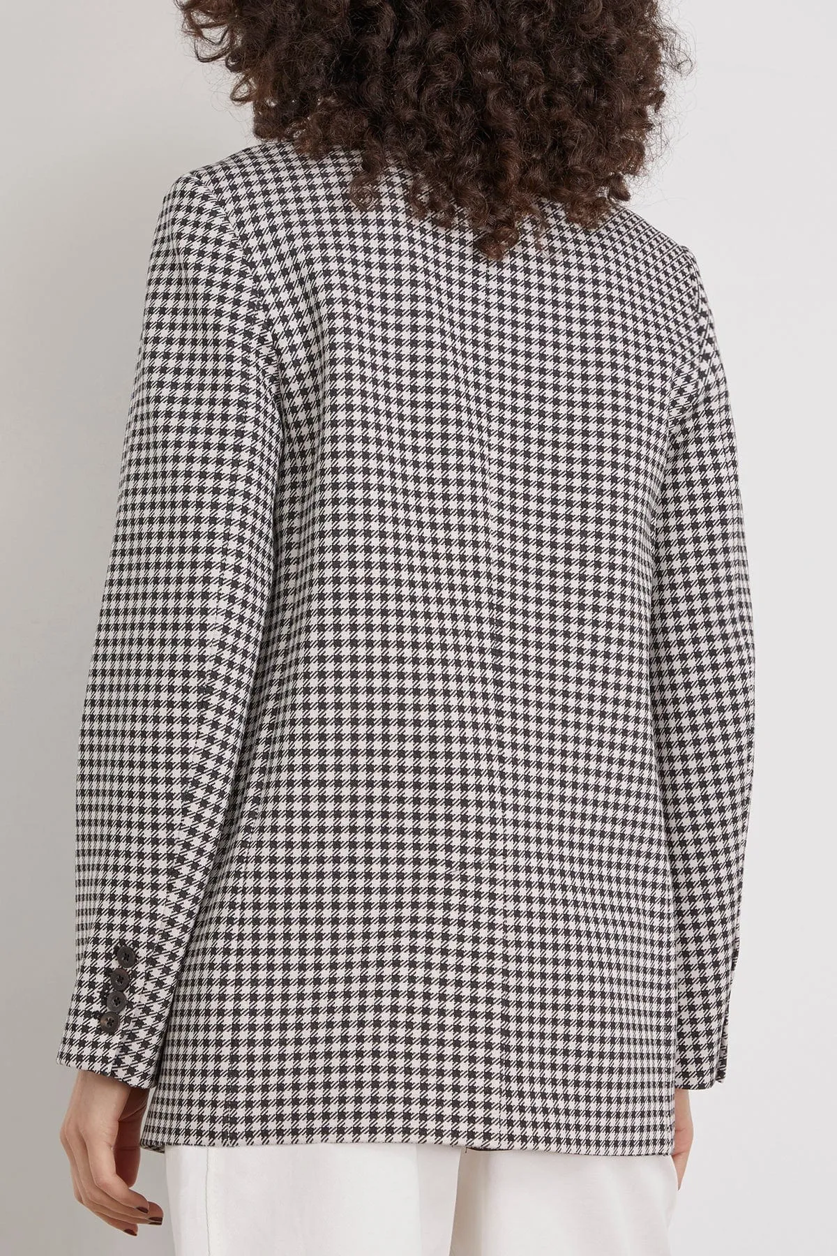 Gingham Tailored Blazer in Black/Ivory