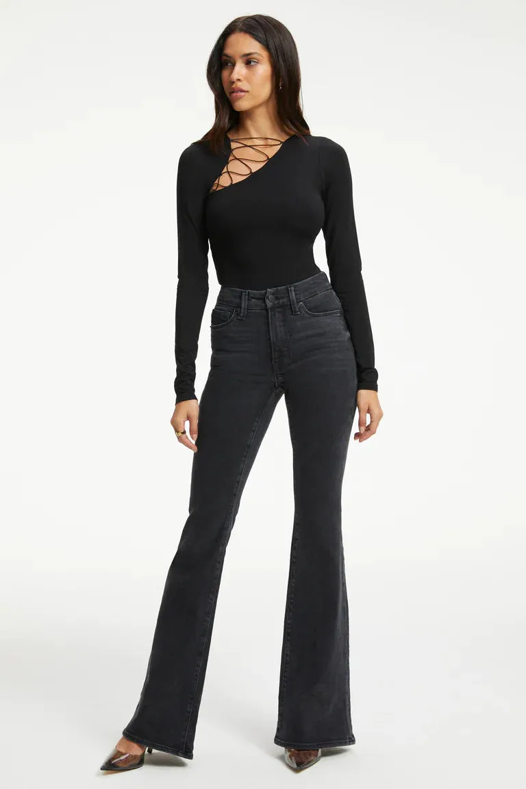 Good American GOOD LEGS FLARE JEANS- Black287