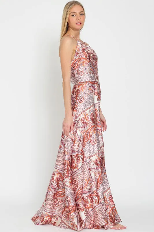 Halter Paisley Maxi Dress