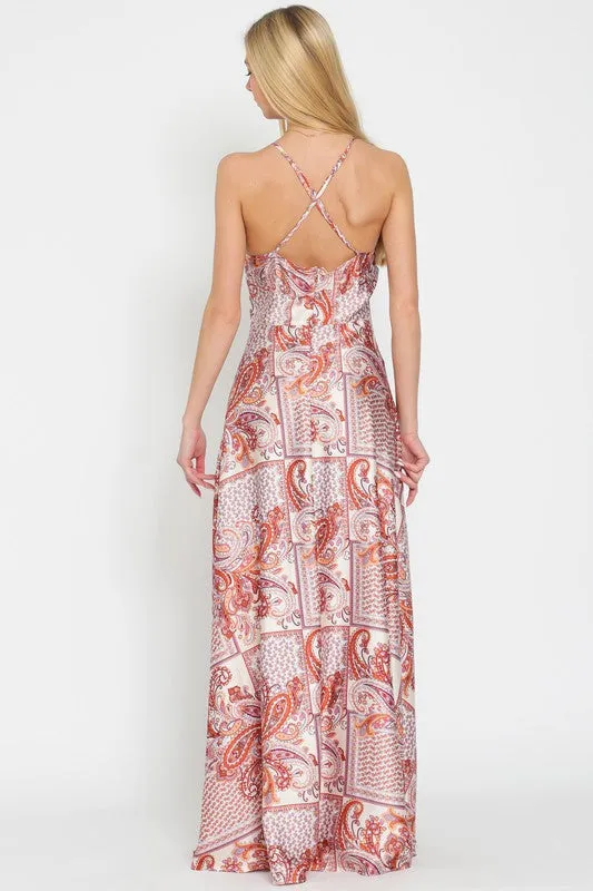 Halter Paisley Maxi Dress