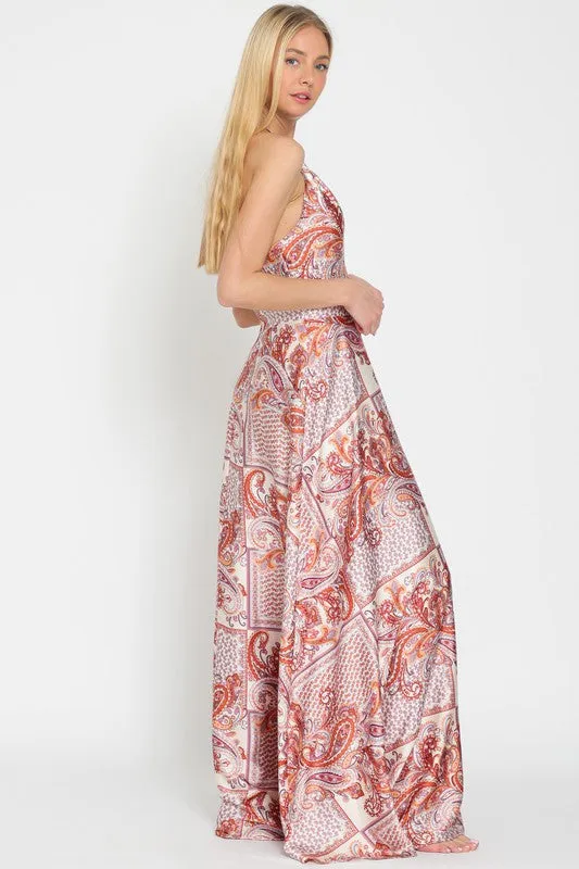 Halter Paisley Maxi Dress