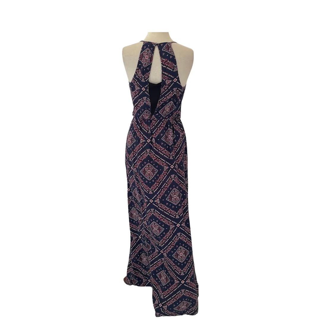 H&M Blue Printed Halter Maxi Dress | Pre Loved |