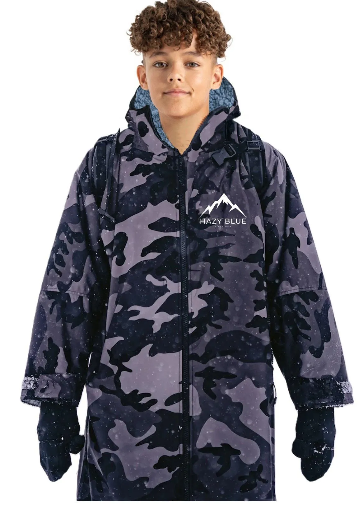 Hazy Blue Waterproof Kids All Weather Changing Robe