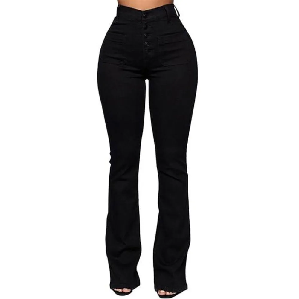 High Waist Straight Skinny Wide Leg Jeans