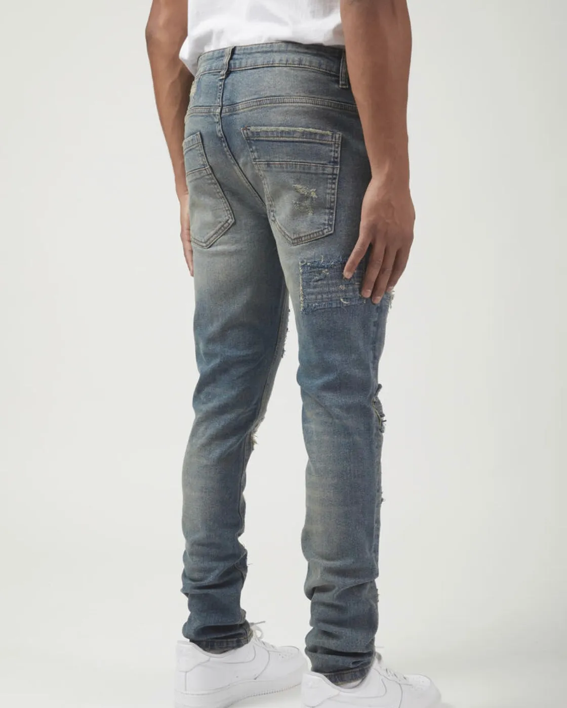 Hyper Stiched Distressed Jeans