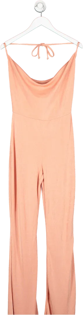 In The Style Light Orange Halter Neck Jumpsuit UK 10