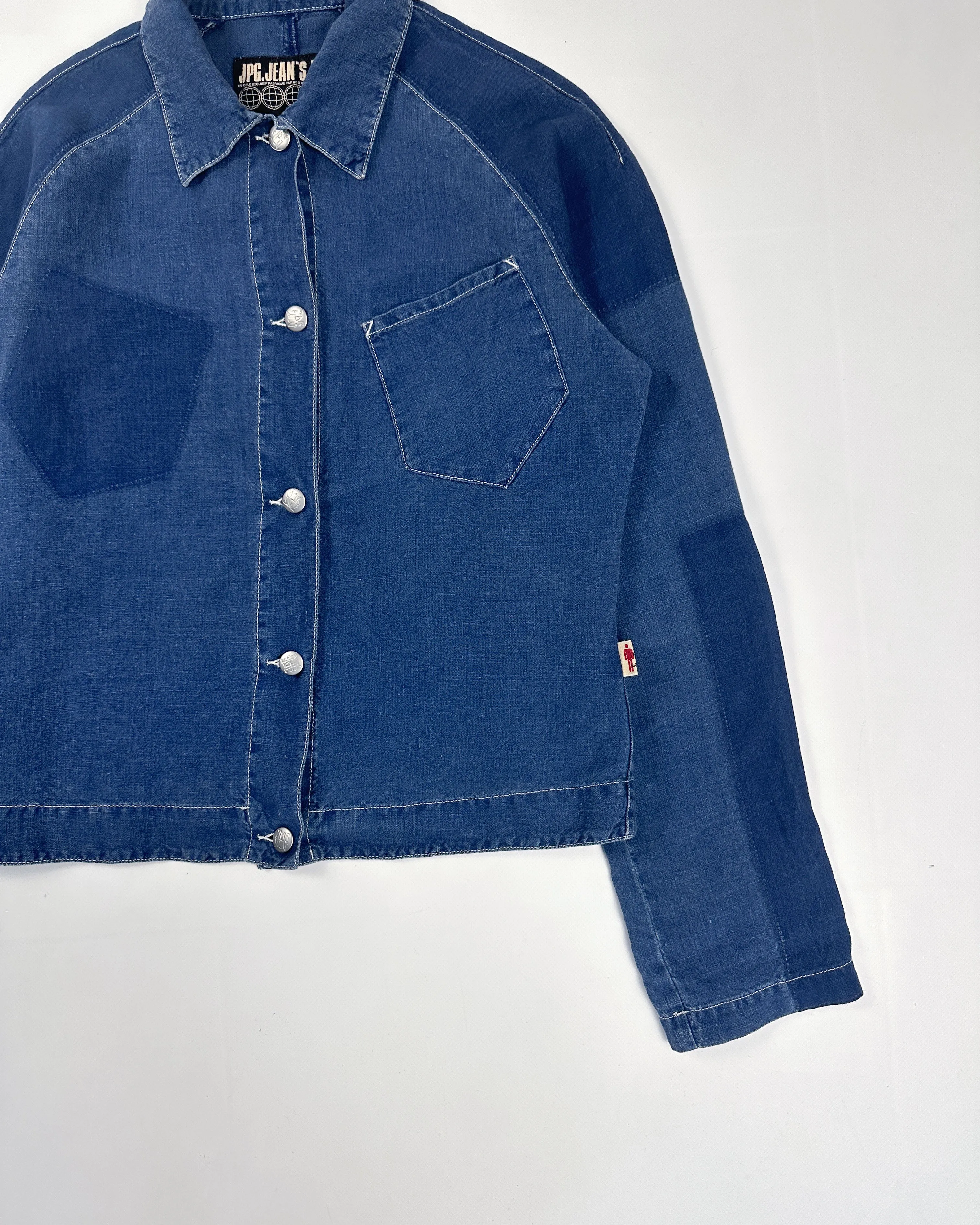 Jean Paul Gaultier 2-Tone Blue Linen Shirt 1990's