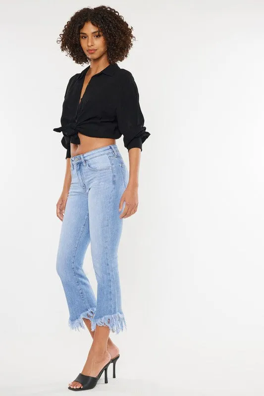 KanCan High Rise Crop Bootcut Denim Pants