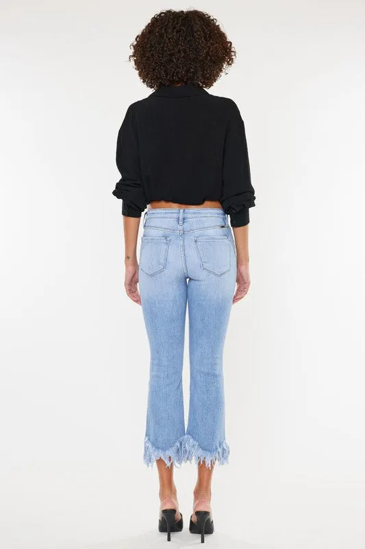 KanCan High Rise Crop Bootcut Denim Pants