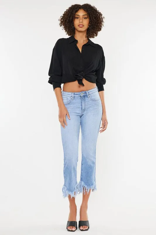 KanCan High Rise Crop Bootcut Denim Pants