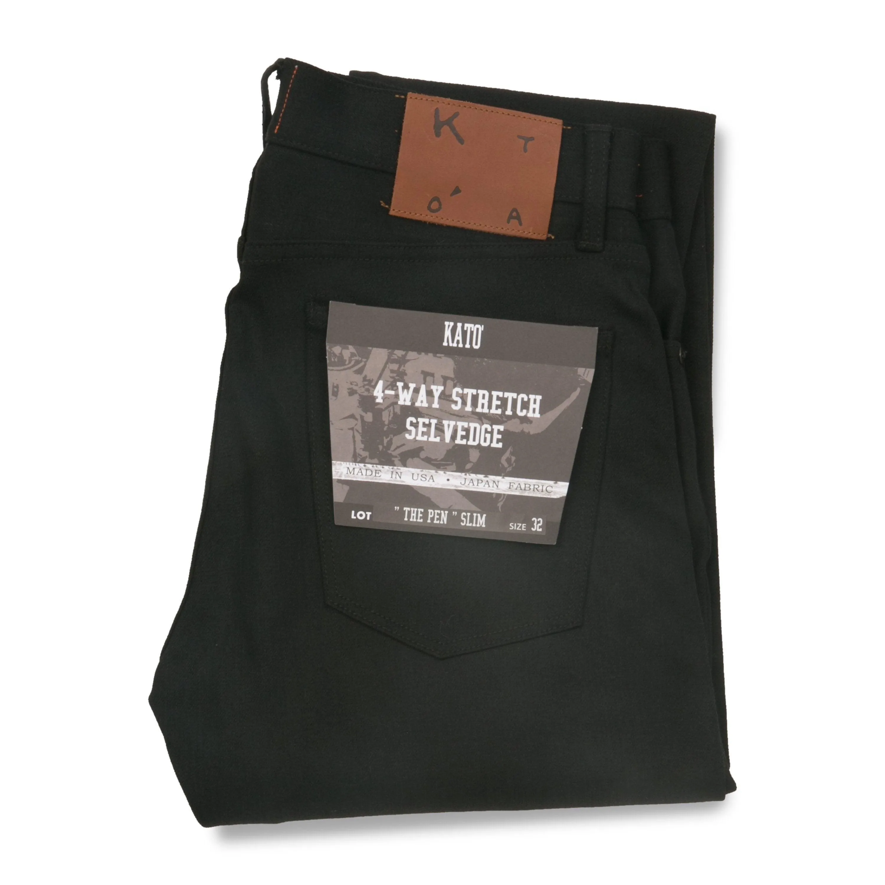 KATO 4-Way Stretch Selvedge The Pen Black Raw