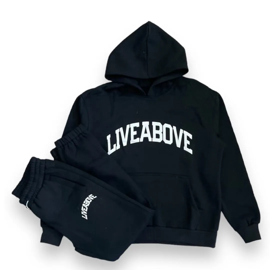 Live Above Arched Hoodie-  Black