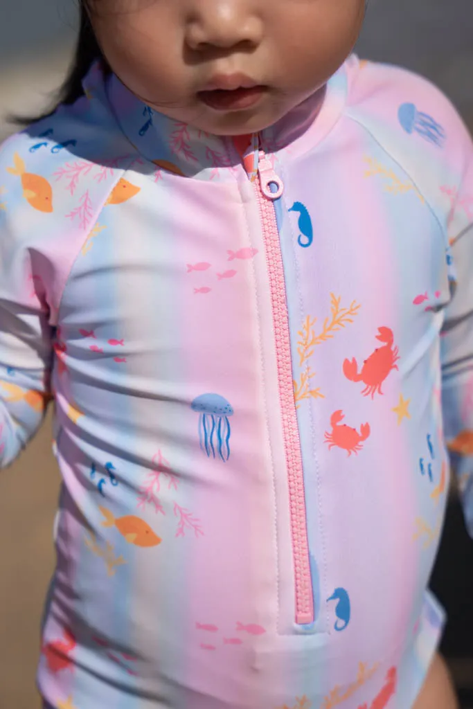 Long-Sleeve Rash Suit - Rainbow Ocean