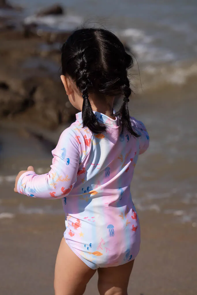 Long-Sleeve Rash Suit - Rainbow Ocean