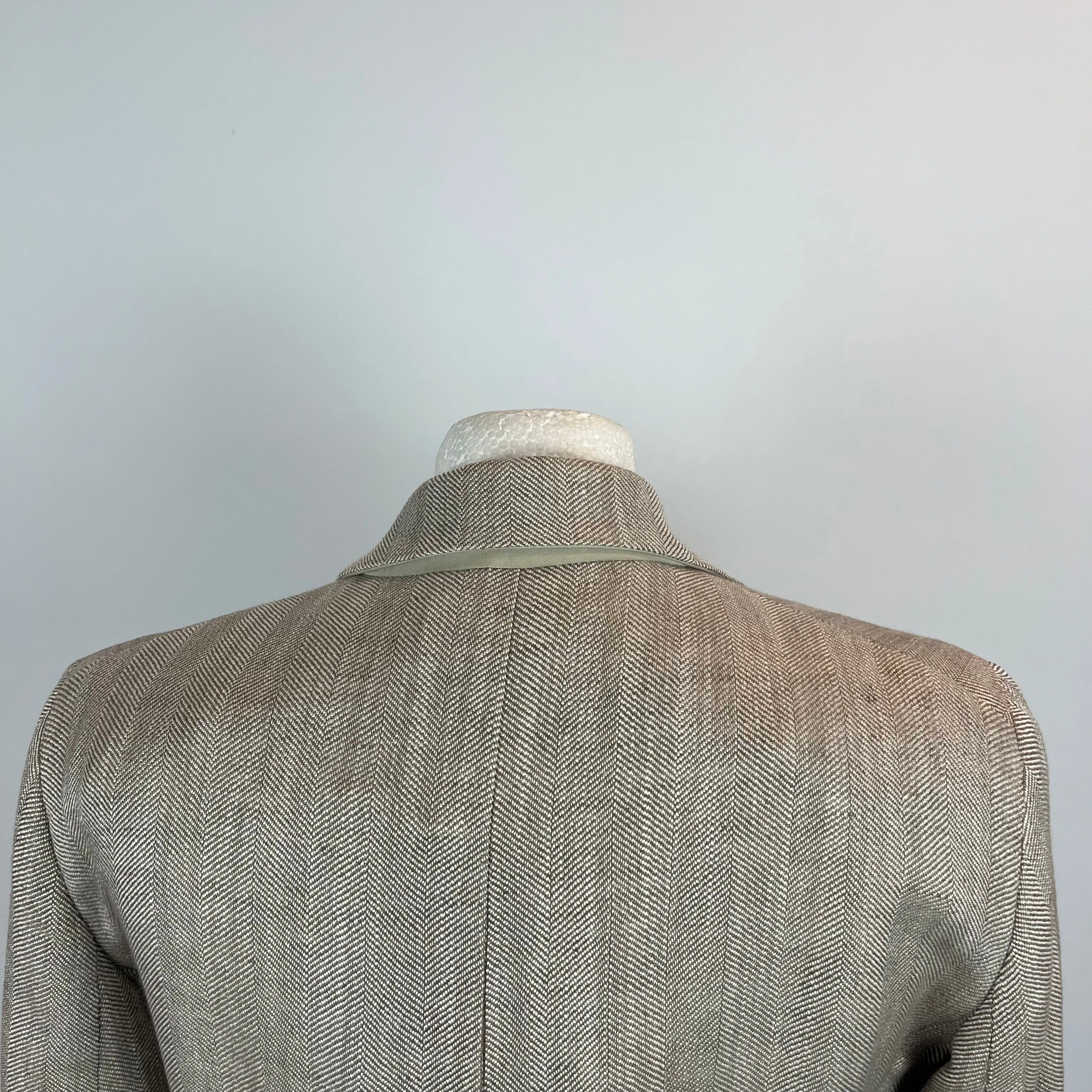 Loro Piana Moss Herringbone Linen Jacket S