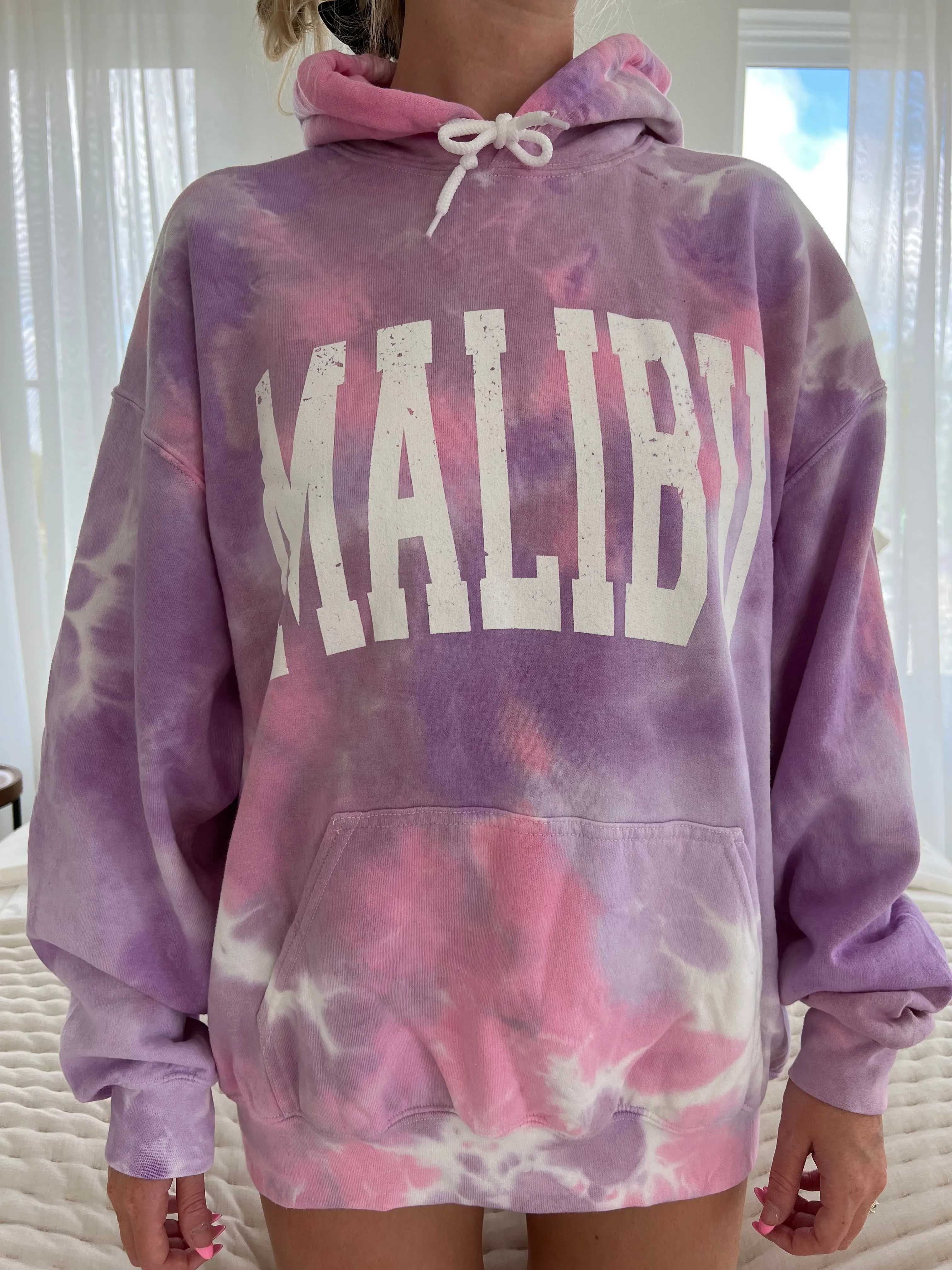 Malibu Beach Tie Dye Graphic Hoodie