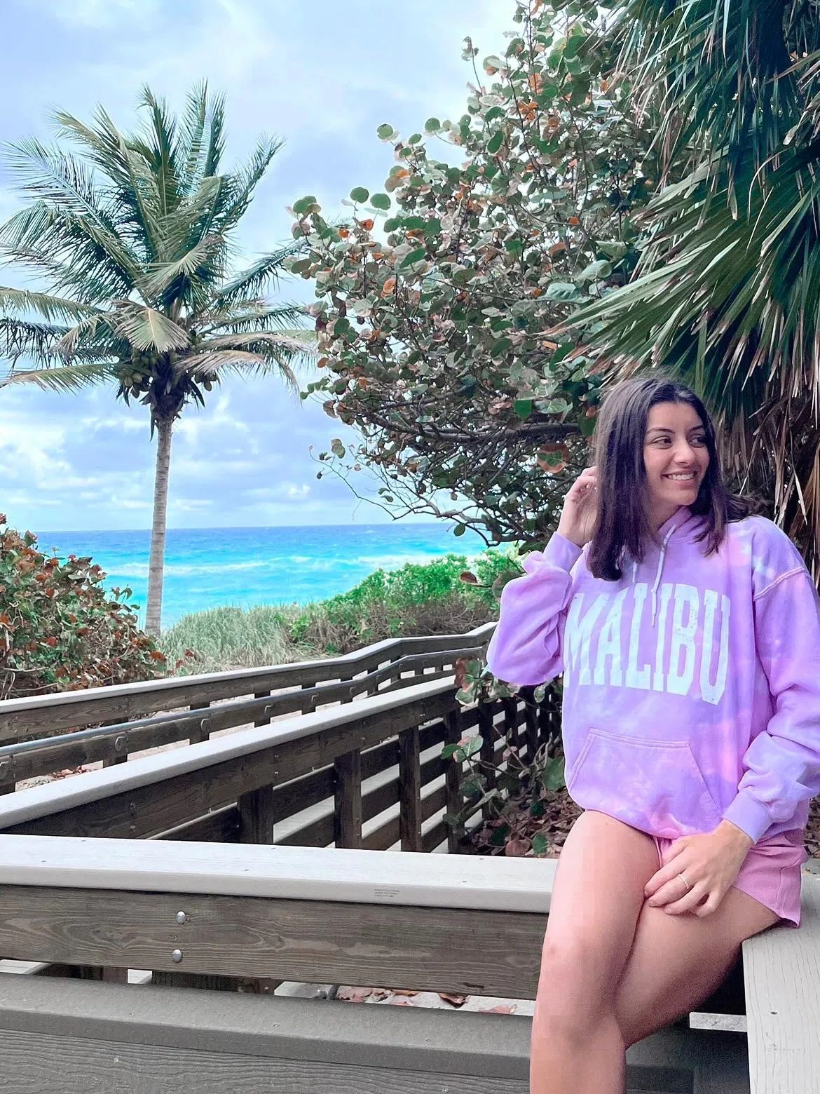 Malibu Beach Tie Dye Graphic Hoodie