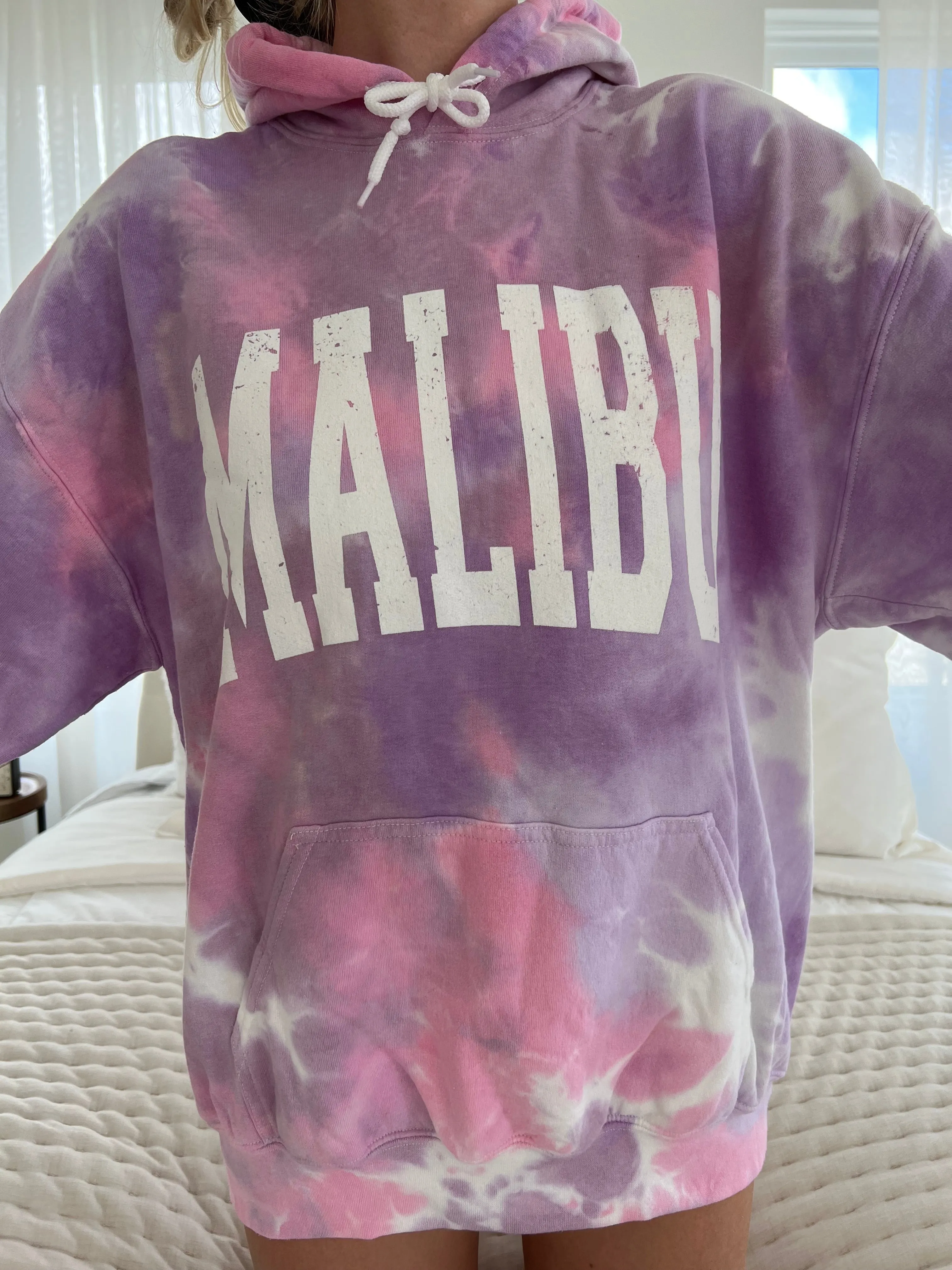 Malibu Beach Tie Dye Graphic Hoodie