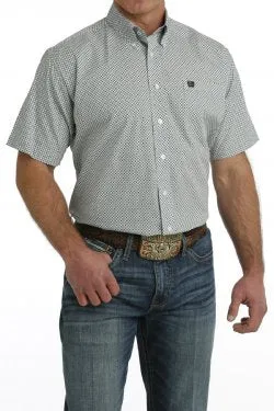 Men's Cinch GEOMETRIC PRINT BUTTON-DOWN SHORT SLEEVE WESTERN SHIRT