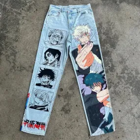 Men's Y2K Jeans Hip Hop Anime Jujutsu Kaisen, My Hero Academia Harajuku Print Pants