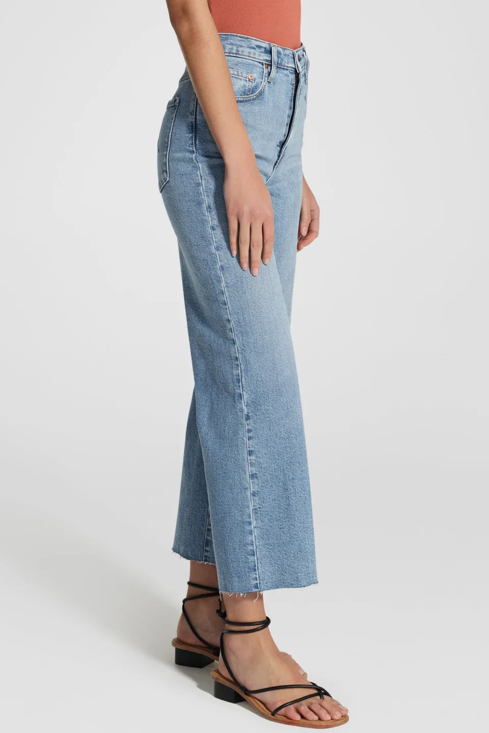 Milla Blue Ripple Wide Leg Denim Jean